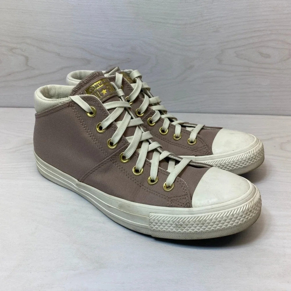 Converse Womens 10 Chuck Taylor Madison Mid Top Mauve Taupe Sneakers A10411F